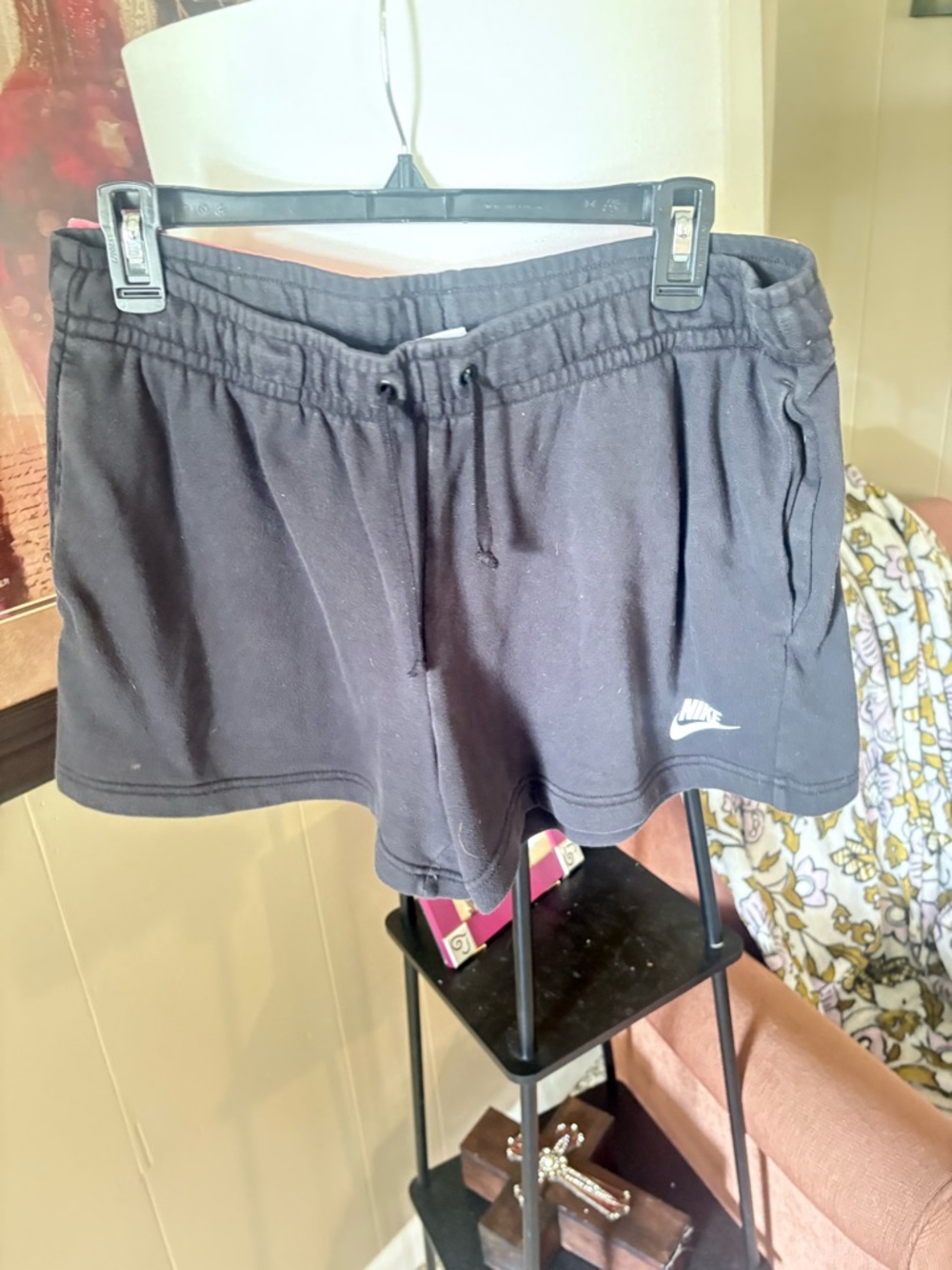 Nike Women's Black Athletic Knit Drawstring Shorts